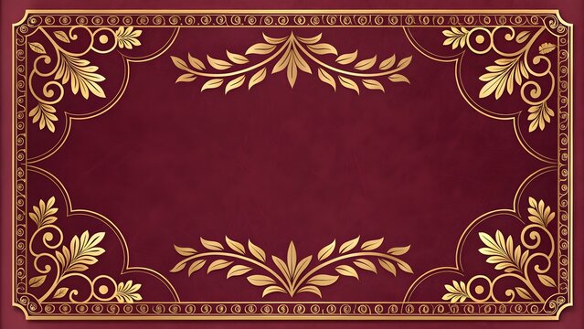 Regal Gold and Maroon Frame
Elegant Ornate Border Design