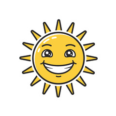 Happy Sun Cartoon Illustration