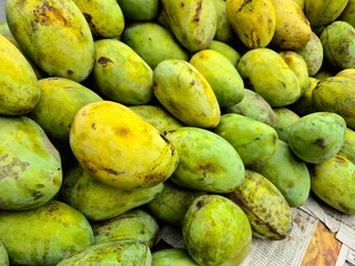 fresh green mangoes