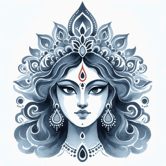 Midnight Mother: Goddess Kali  isolated watercolor vector illustration svg