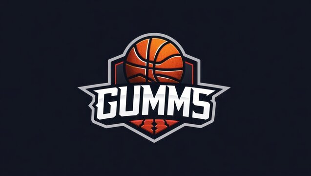 A stylized  featuring a basketball and the word "GUMMS".
