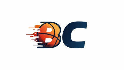 Dynamic  design featuring the letters B and C.