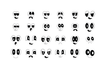 Cartoon Eyes Expressions Collection Vector