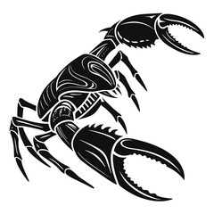 Symbolic Representation of a Crustacean Creature with Large Claws