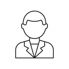 Businessman Avatar Line Icon. Professional Profile, Corporate Identity, And Executive Representation Outline Symbol. Editable Stroke. Isolated Vector Illustration