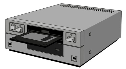Obraz premium Vintage Floppy Disk Drive Illustration