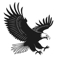 Fototapeta premium Majestic bald eagle in flight with wings spread wide showcasing powerful talons ready for landing