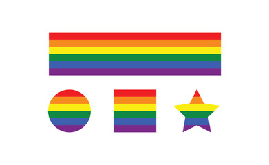 LGBT Rainbow Pride Flag in Various Shapes – Vector Set