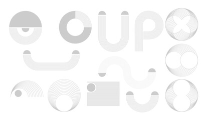Minimalist Abstract Geometric Line Shapes Collection