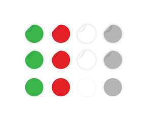 Round Colored Sticker and Label Collection Vector Set