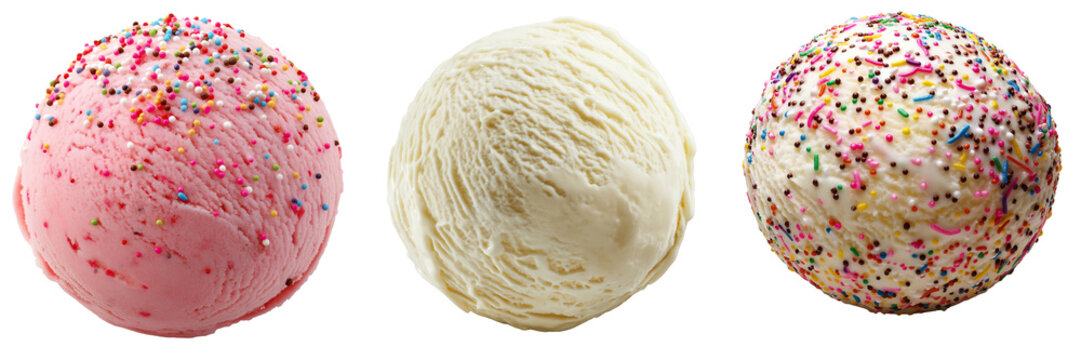 Set of a ice cream ball , isolated