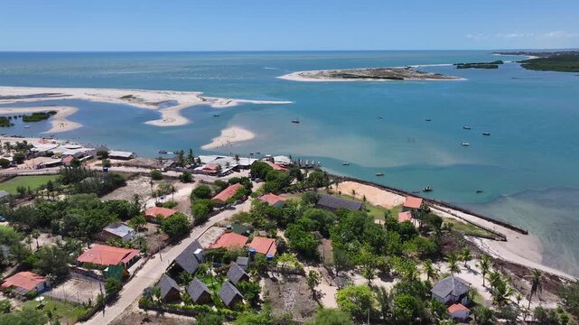 Macapa Beach At Luis Correia In Piaui Brazil. Beach Skyline. Nature Landscape. Summer Travel. Macapa Beach At Luis Correia In Piaui Brazil. Tropical Scenery.