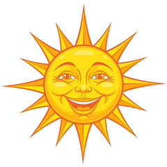 Happy Smiling Sun Character