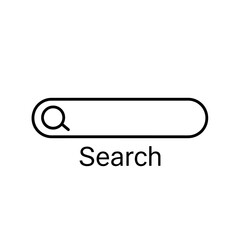 Simple search bar icon with magnifying glass and the word "Search" below.