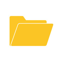 A simple, yellow folder icon, representing digital file storage.