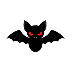 Obraz premium Spooky Bat with Glowing Red Eyes