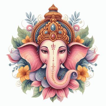 Beloved Threshold Lord Ganesha isolated watercolor vector illustration svg