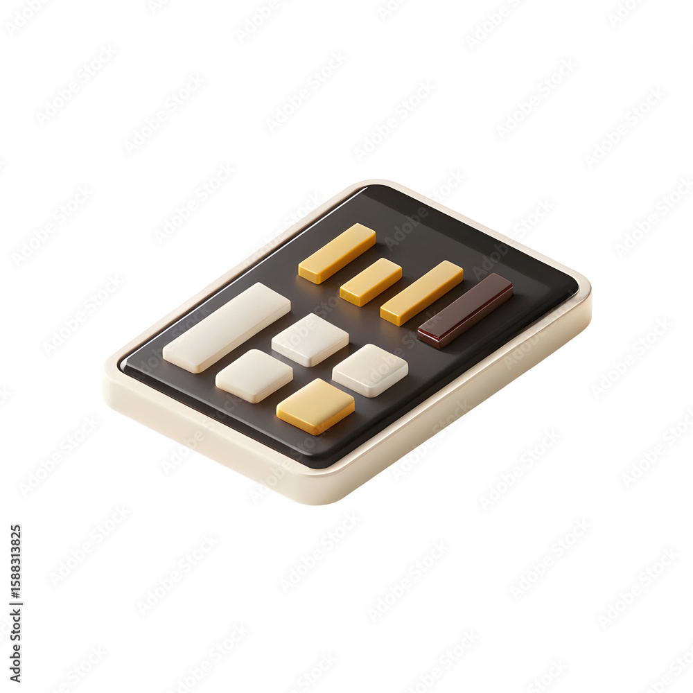 Aufkleber isometric calculator with colorful buttons isolated on a transparent background