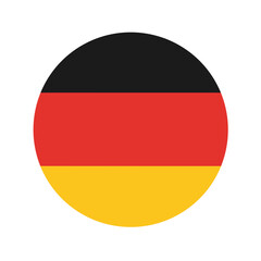 Naklejka premium Round icon with waving German flag, a patriotic symbol for the nation