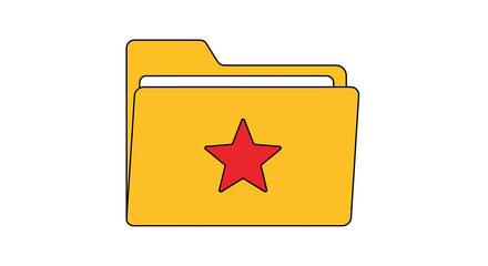 Yellow folder icon with a red star, signifying important files or favorites.