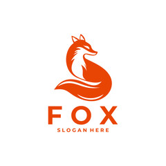 Fox elegant logo design vector. Animal logo template