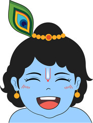happy Janmashtami lord krishna vector illustration
