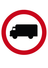 truck lane road sign