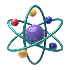 Colorful Atomic Structure Model on Black Background
