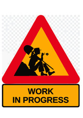 road sign work in progress