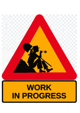 road sign work in progress