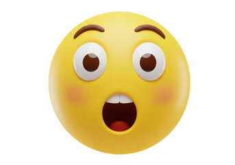 Fototapeta premium Isolated Surprised Emoji Face Shocked Expression