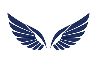 Isolated Angel Wings Graphic in Dark Blue