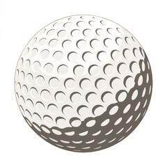 White Golf Ball on Black Background – High-Contrast Studio Image with Dimpled Texture Detail