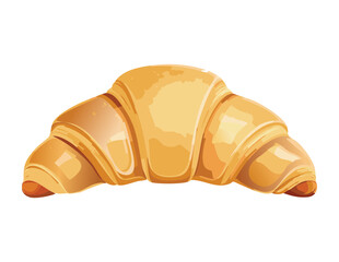 Fototapeta premium Freshly Baked Plain Golden Croissant Pastry - Vector Illustration