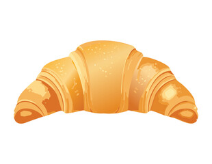 Freshly Baked Plain Croissant Snack - Vector Illustration