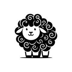 A sheep with curly wool shaped like cotton candy