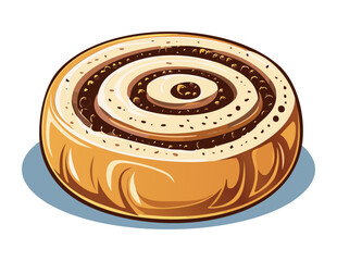 Sprinkled Glazed Cinnamon Roll - Vector Illustration