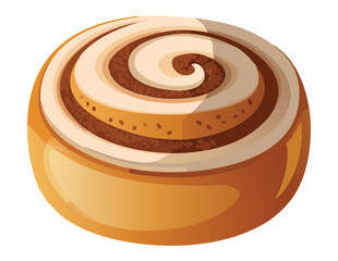 Delicious Cinnamon Roll Top - Vector Illustration