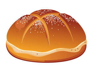 Sweet Diagonal Cut Pastry - Vector Illustration