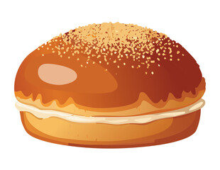 Sweet Topped Dessert Roll - Vector Illustration