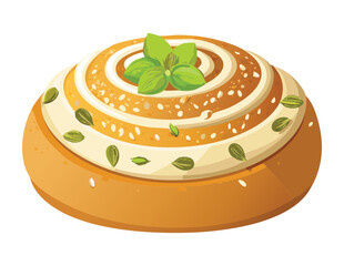 Savory Sweet Herb Spiral - Vector Illustration