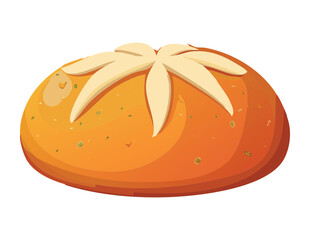 Flower Design Artisan Bread - Vector Illustration