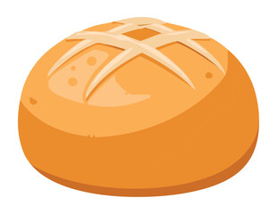 Everyday Baked Bread Roll - Vector Illustration