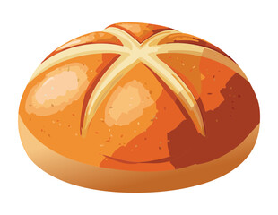Rustic Cross Cut Pastry - Vector Illustration