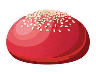 Sweet Red Sprinkle Pastry - Vector Illustration