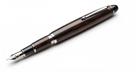 Luxury dark brown wooden fountain pen