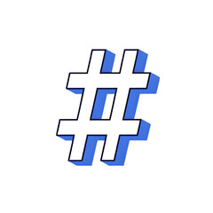 Fototapeta premium 3D Hashtag Symbol PNG - Transparent Social Media Icon