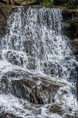 River near Brousse and Villaret in Aude.
Small waterfalls flowing among rocks and undergrowth in the South of France.

