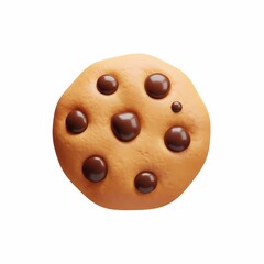 Fototapeta premium Chocolate Chip Cookie Isolated, Fresh Baked, Delicious and Sweet