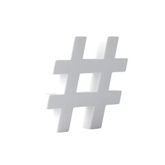 Obraz premium 3D Hashtag Symbol PNG - Transparent Social Media Icon